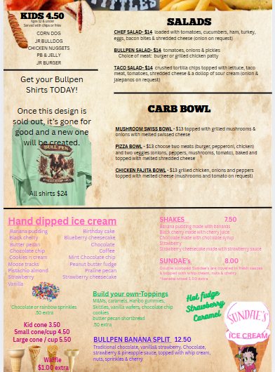Vittles menu page two